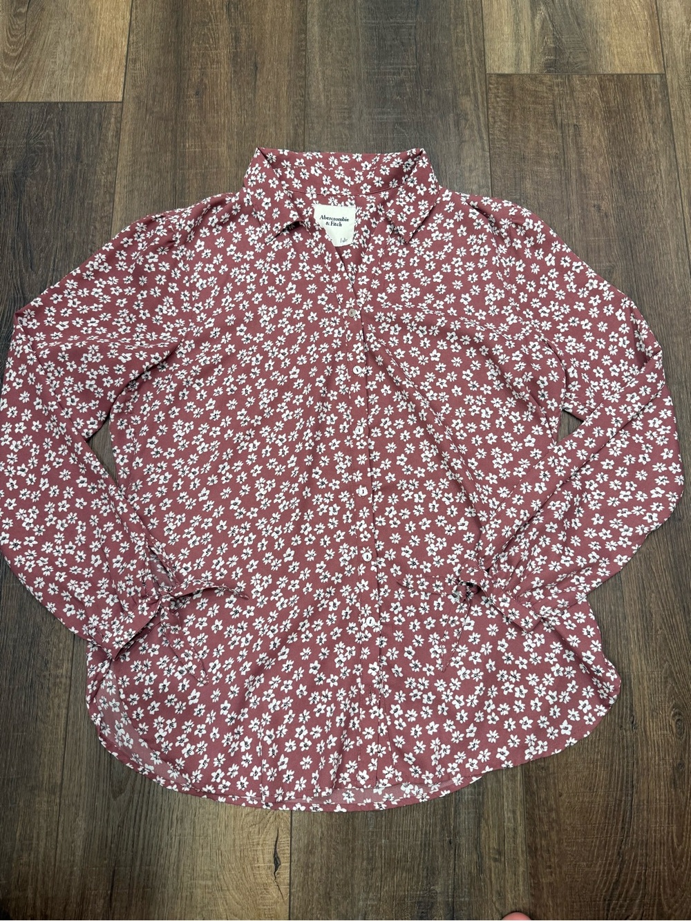 Abercrombie and fitch floral blouse large tie sleeves